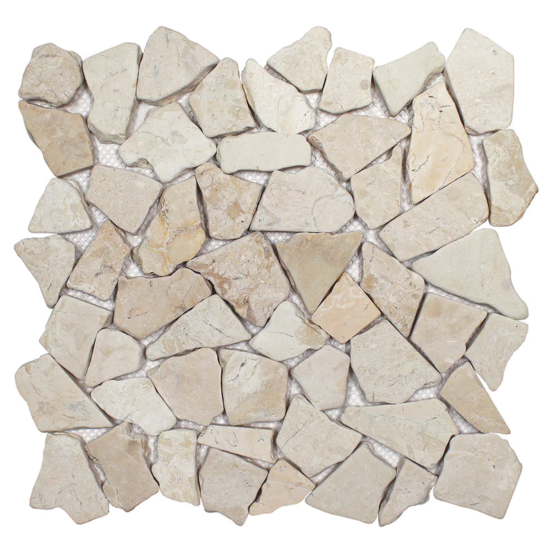 Aquatica Matte White Pebble Mosaic 11"x11" - Ocean Stones Fit Collection