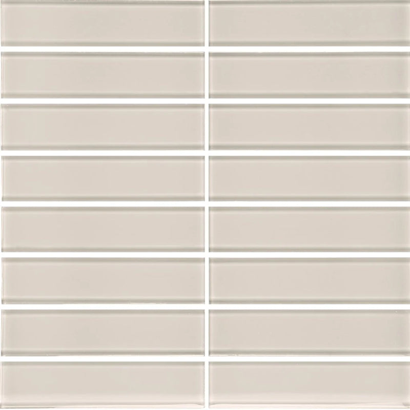 Aquatica Mist 1.5"x6" Stacked Glass Mosaic Tile 11.75"x11.75" - Element Collection