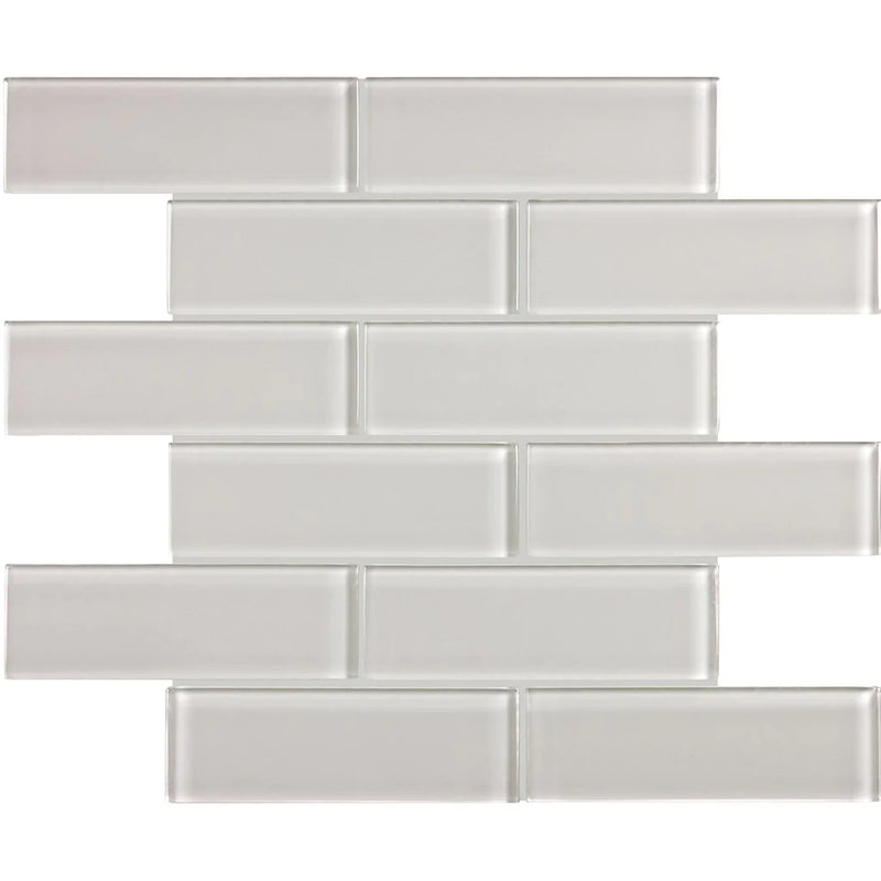 Aquatica Mist Brick Look Glass Tile 11.75"x11.75" - Element Collection