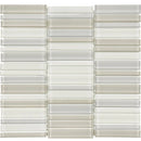 Aquatica Natural Blend 1"x4" Stacked Glass Mosaic Tile 11.25"x11.75" - Element Collection