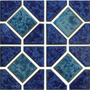 Aquatica Pacific Blue Akron Porcelain Mosaic Tile 12"x12" - Diamond Reflection Collection