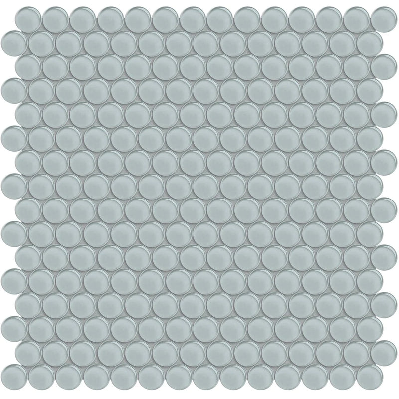 Aquatica Penny Round Cloud Glass Mosaic Tile 11.50"x11.75" - Element Collection