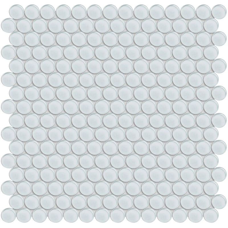 Aquatica Penny Round Ice Glass Mosaic Tile 11.50"x11.75" - Element Collection