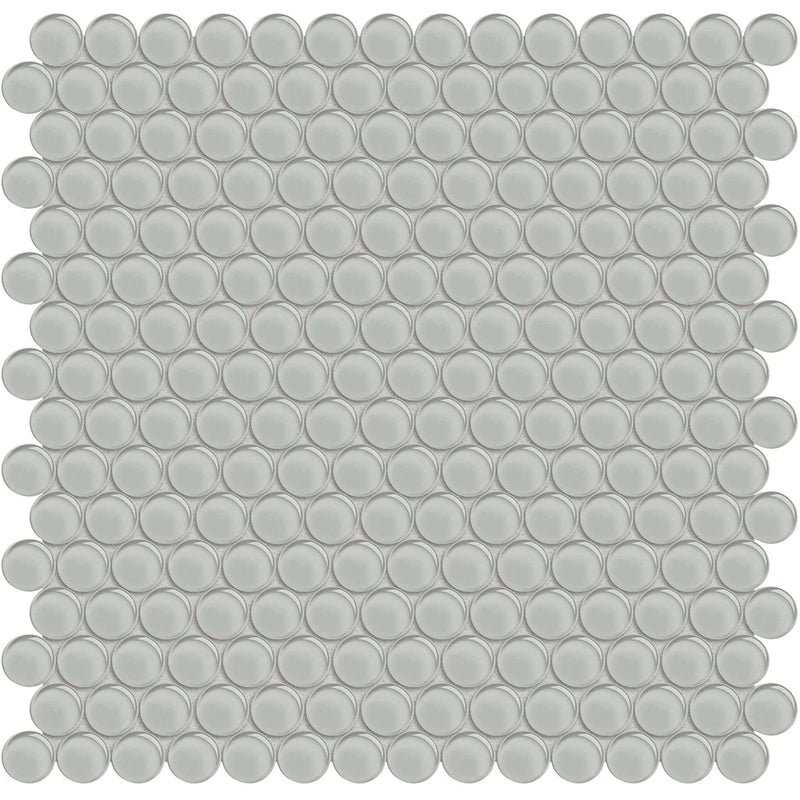 Aquatica Penny Round Mist Glass Mosaic Tile 11.50"x11.75" - Element Collection