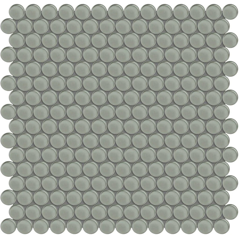 Aquatica Penny Round Smoke Glass Mosaic Tile 11.50"x11.75" - Element Collection