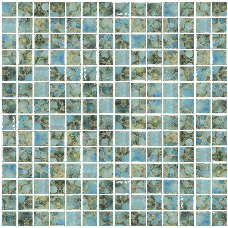 Aquatica Rodas 1"x1" Glass Mosaic Tile 12.25"x18.25" - Vanguard Collection