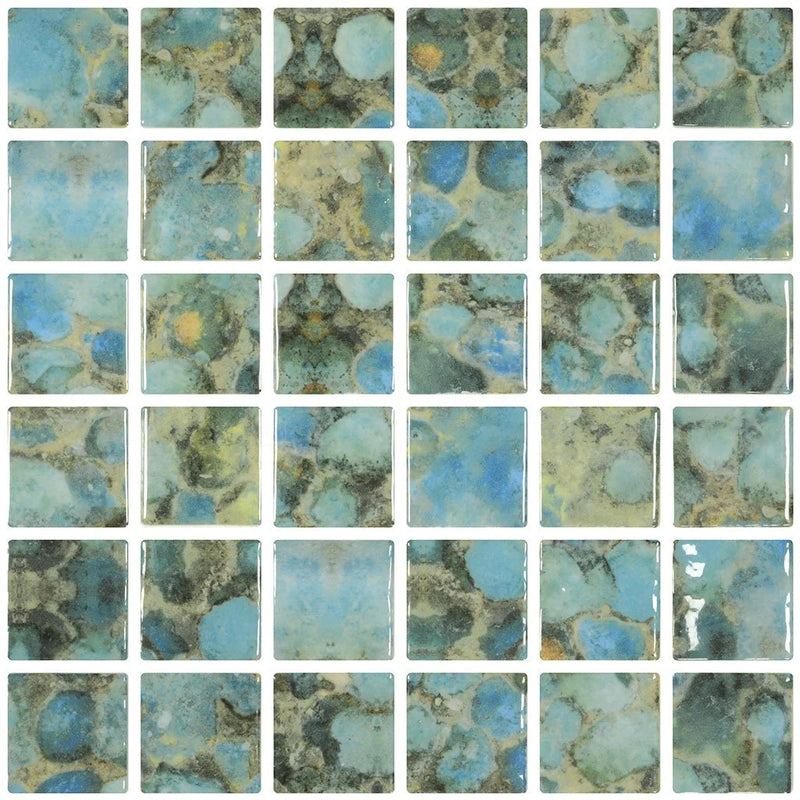 Aquatica Rodas 2"x2" Glass Mosaic Tile 12.25"x12.25" - Vanguard Collection