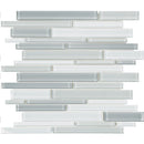 Aquatica Shades of Gray Multi Linear Glass Tile 11.75"x11.75" - Element Collection