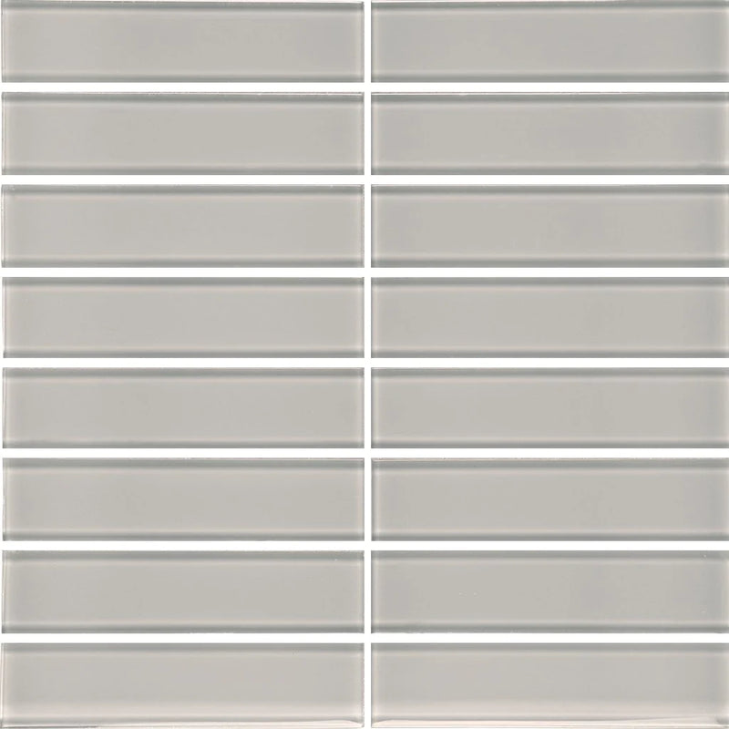 Aquatica Shadow 1.5"x6" Stacked Glass Mosaic Tile 11.75"x11.75" - Element Collection