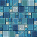 Aquatica Shimmer Random Size Glass Mosaic Tile 12"x12" - Lux Aqua Collection