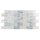 Aquatica Silver 1"x2" Glass Mosaic Tile 12"x12" - Illusions Collection