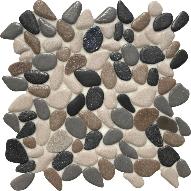 Aquatica Southern Lakes Random Pebble Mosaic 10.5"x10.5" - Liquid Rocks Collection