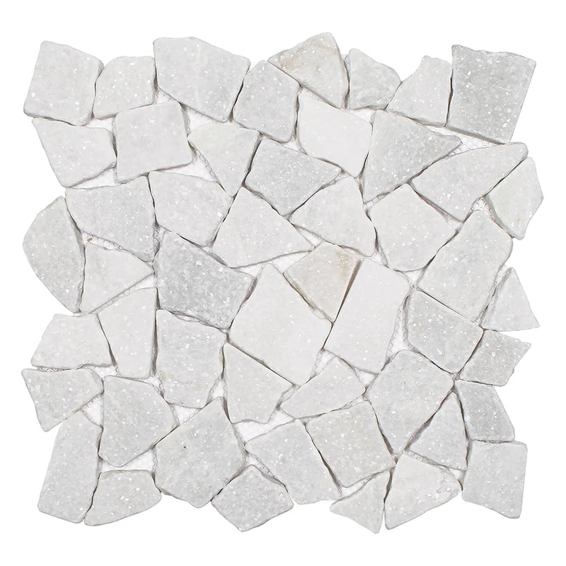 Aquatica Sparkly White Pebble Mosaic 12.50"x12.25" - Ocean Stones Fit Collection