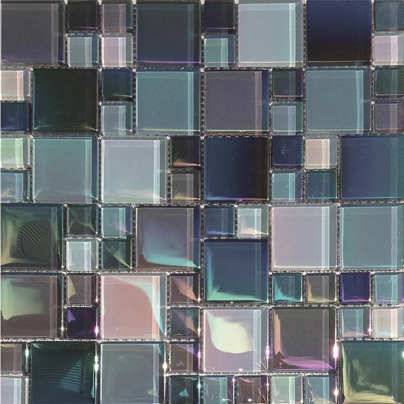 Aquatica St. George Random Size Glass Mosaic Tile 12"x12" - Lux Aqua Collection