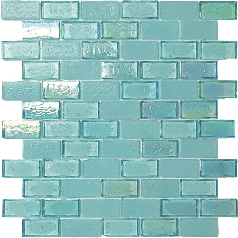 Aquatica Surf 1"x2" Glass Mosaic Tile 11.5"x12.5" - Superior Collection