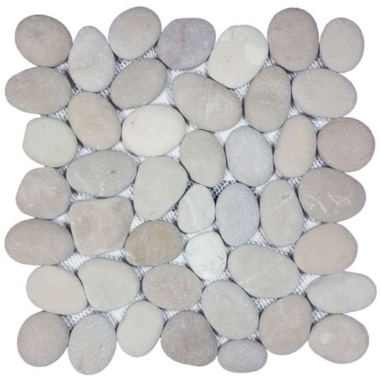 Aquatica Classic Tan Pebble Mosaic 10.75"x11.25" - Ocean Stones Pebble Collection