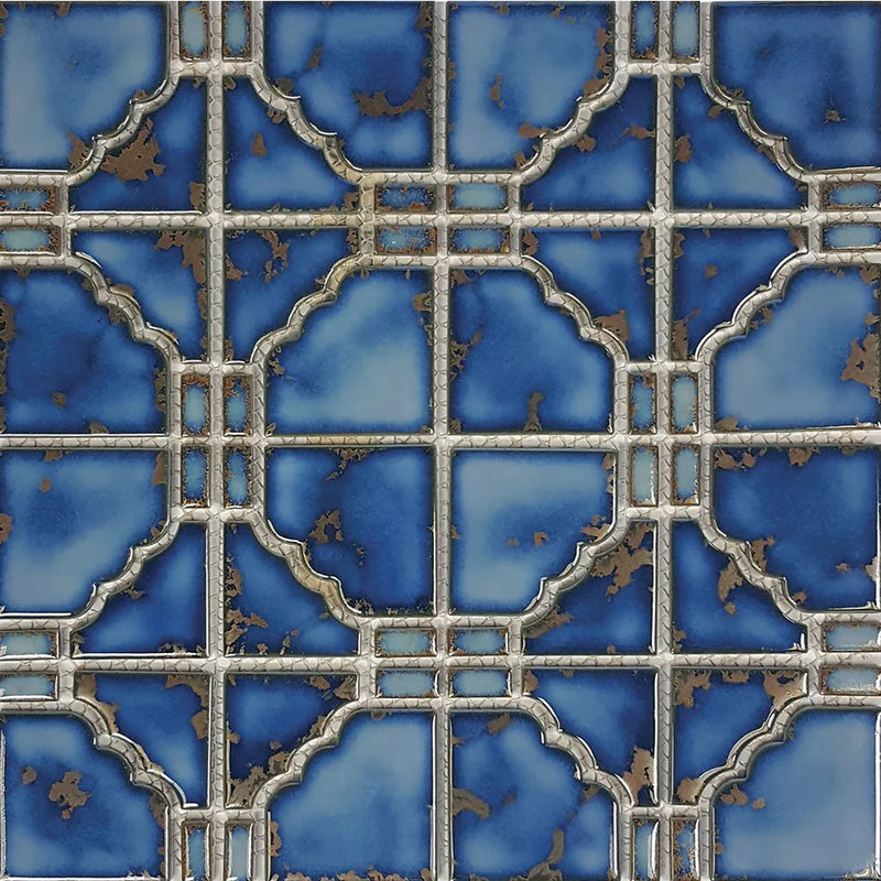 Aquatica Terra Blue 6"x6" Porcelain Pool Tile 12"x12" - Sunburst Collection