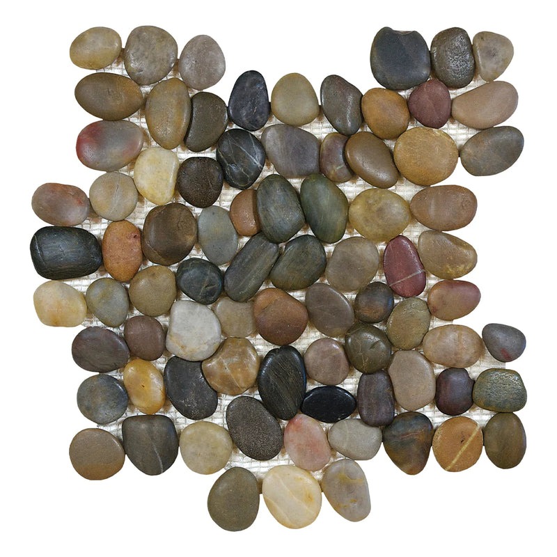 Aquatica Tiger Eye Pebble Mosaic 11.50"x12.25" - Ocean Stones Pebble Collection
