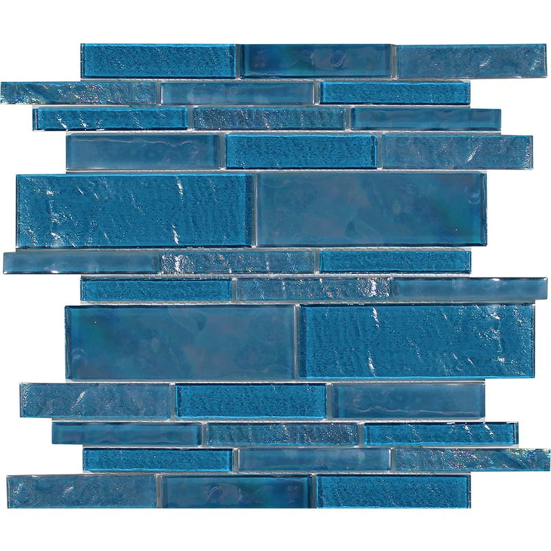 Aquatica Topazstone Linear Glass Mesh Tile 11.75"x11.75" - Treasure Collection