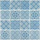 Aquatica Turquoise 3"x3" Glass Mosaic Tile 12"x12" - Patchwork Collection