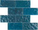 Aquatica Turquoise 3"x6" Glass Mosaic Tile 11.75"x11.75" - Lightwaves Collection