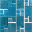 Aquatica Turquoise Random Glass Mosaic Tile 11.75"x11.75" - Piazza Collection