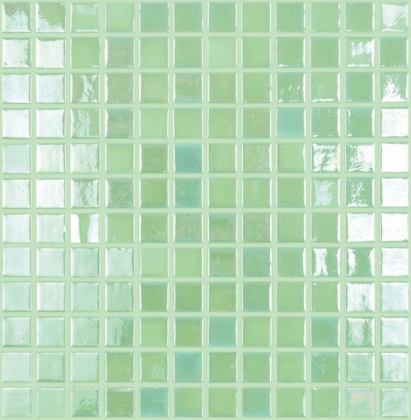 Aquatica White/Blue 1"x1" Glass Mosaic Tile 12"x12" - Glow Glass Collection