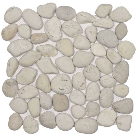 Aquatica Classic White Pebble Mosaic 10.75"x11.25" - Ocean Stones Pebble Collection