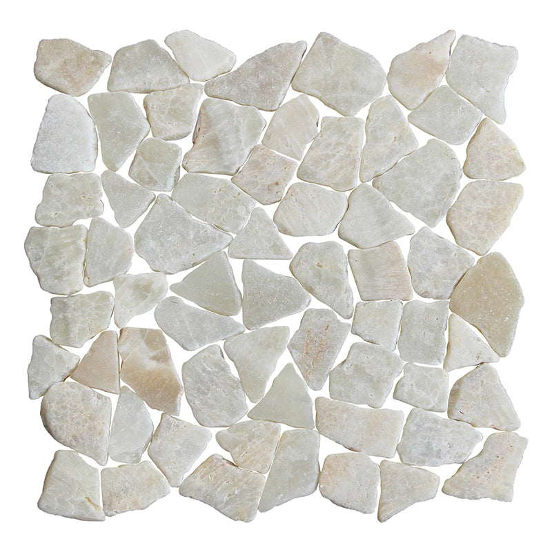 Aquatica White Quartz Pebble Mosaic 11"x11" - Ocean Stones Fit Collection
