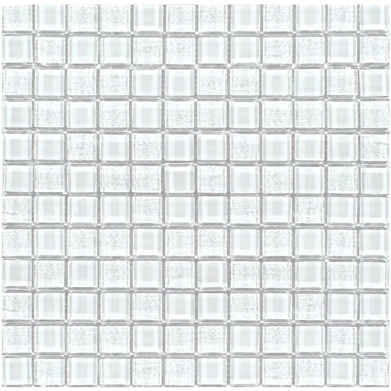 Aquatica Whitestone 1"x1" Linear Glass Mesh Tile 11.75"x11.75" - Treasure Collection