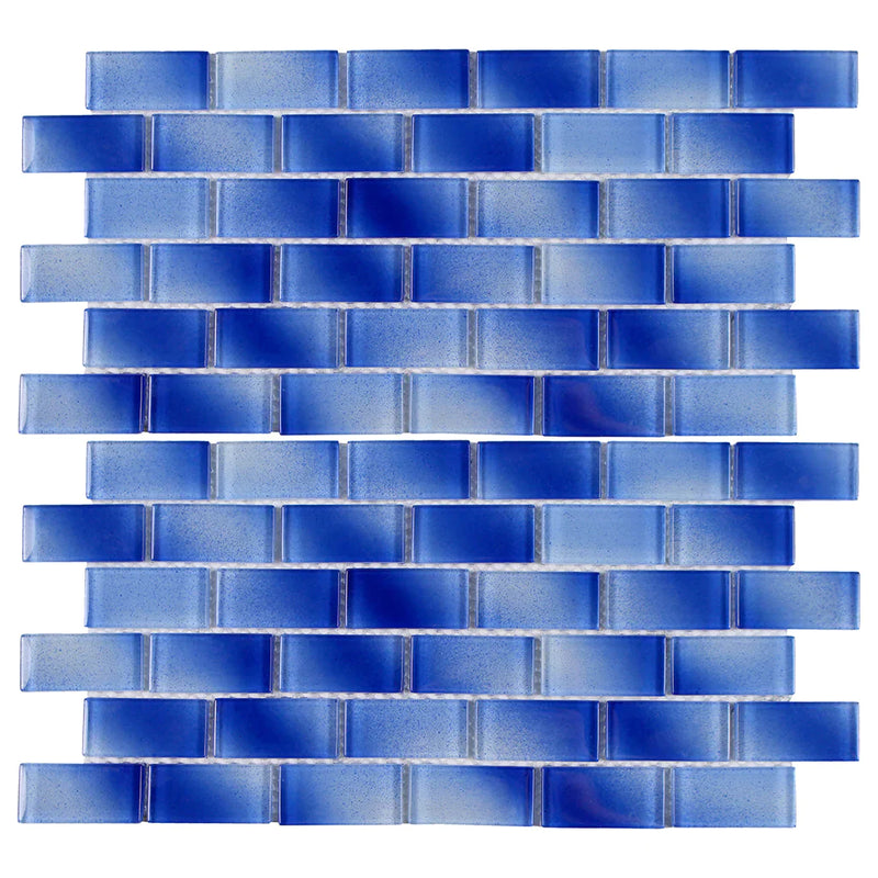 Aquatica Cobalt Glass Mosaic Tile 12"x12" - Alpha Collection