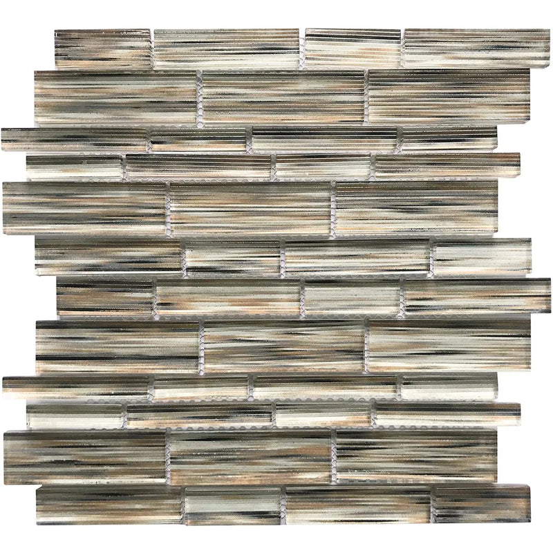 Aquatica Hawks Nest Multi Linear Glass Mosaic Tile 12"x12" - Altona Collection