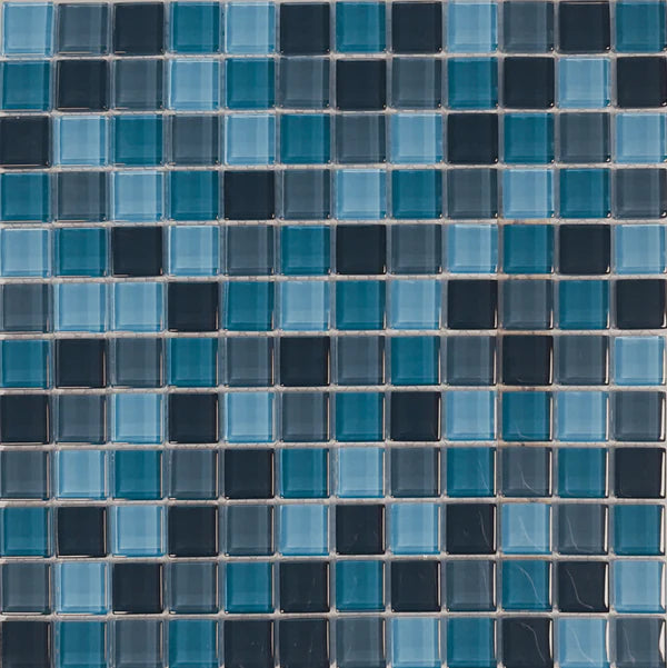 Aquatica Tahiti Crystal Glass Mosaic Tile 12"x12" - Aqua Color Blends Collection