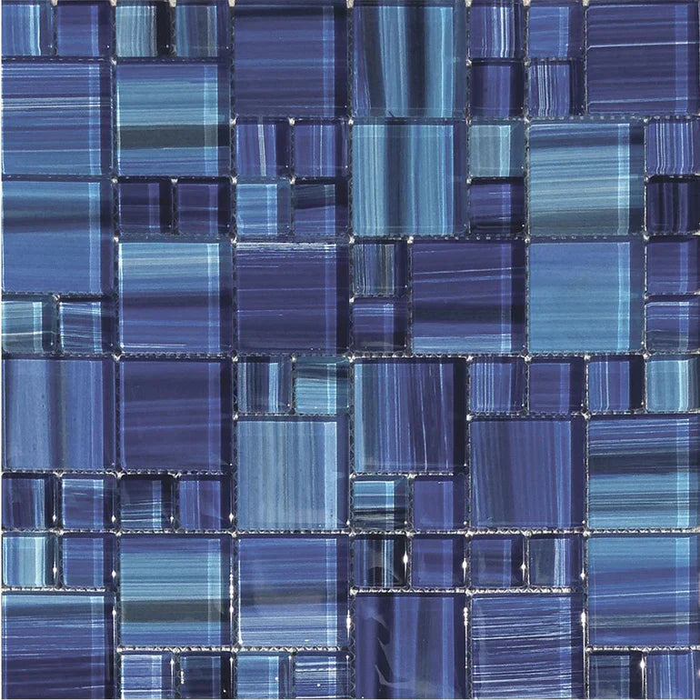 Aquatica Royal Random Glass Mosaic Tile 12"x12" - Bamboo Collection