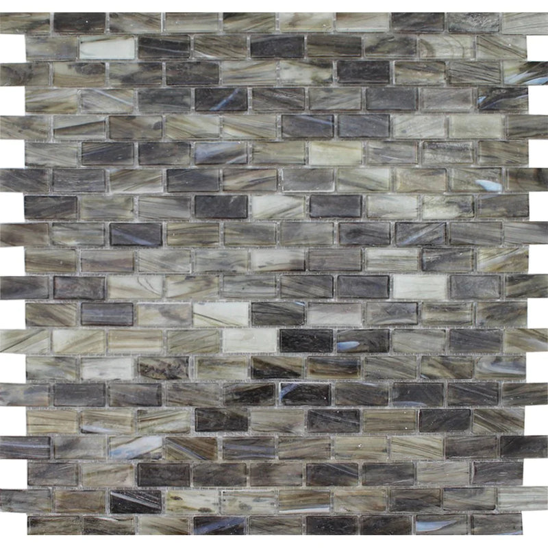 Aquatica Carbon Glass Mosaic Tile 12.25"x12.75" - Aurora Collection