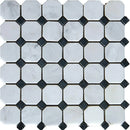 MSI Arabescato Carrara Octagon Honed Marble Mosaic Tile 12"x12"