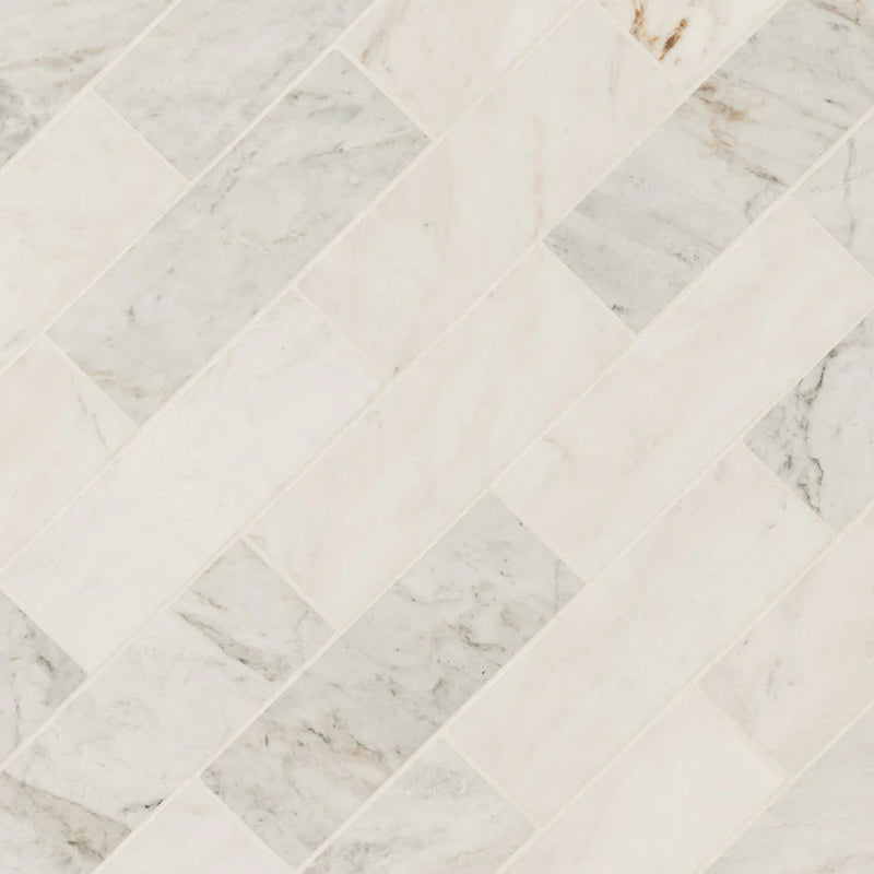 MSI Arabescato Venato White Marble Honed Wall and Floor Tile 4"x12"