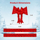 Lighted Christmas Tinsel Doorway Arch with Removable Bow for Roof Door Fireplace