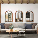 Arched Window Finished Mirror with Back Board-Natural by LJGDeals