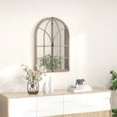 Arched Window Pane Mirror Wall Mounted for Living Room and Entryway-Natural by LJGDeals