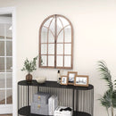 Arched Window Pane Mirror Wall Mounted for Living Room and Entryway-Natural by LJGDeals