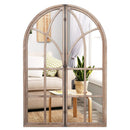 Arched Window Pane Mirror Wall Mounted for Living Room and Entryway-Natural by LJGDeals