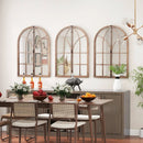 Arched Window Pane Mirror Wall Mounted for Living Room and Entryway-Natural by LJGDeals