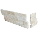 Arctic golden split face ledger corner 6X18 quartzite wall tile LPNLQARCGLD618COR product shot multiple tiles angle view