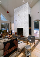 Arctic white ledger corner 6x18 multi marble wall tile LPNLMARCWHI618COR MULTI product shot room view