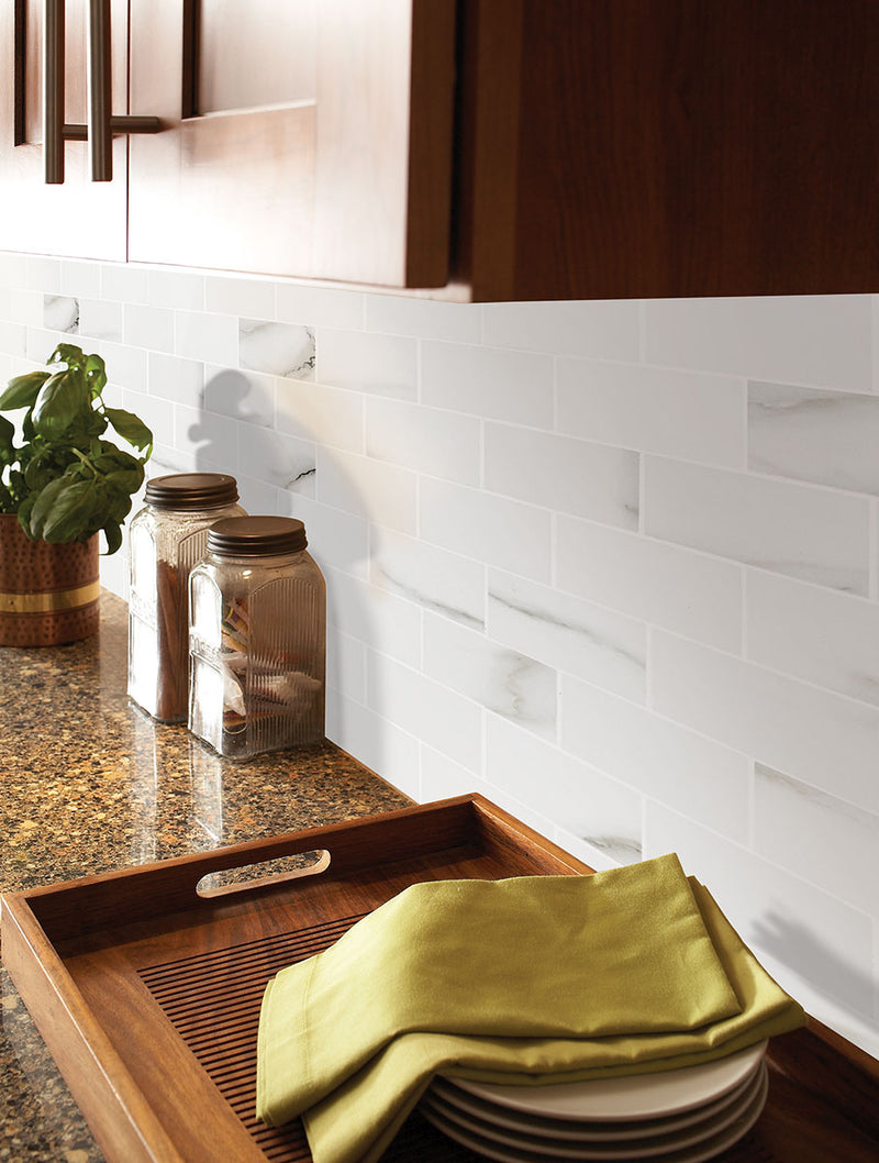 MSI Aria Bianco Mosaic Porcelain Backsplash Wall and Floor Tile