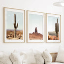 Arizona Desert Wall Art Set. Sedona Red Rocks, Saguaro Cacti by Wall Art Set