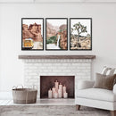 3 Piece Arizona Travel Wall Art. Joshua Tree, Bus, Waterfall