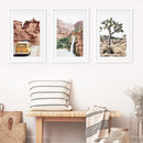 3 Piece Arizona Travel Wall Art. Joshua Tree, Bus, Waterfall