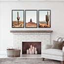 Arizona Desert Wall Art Set. Sedona Red Rocks, Saguaro Cacti by Wall Art Set
